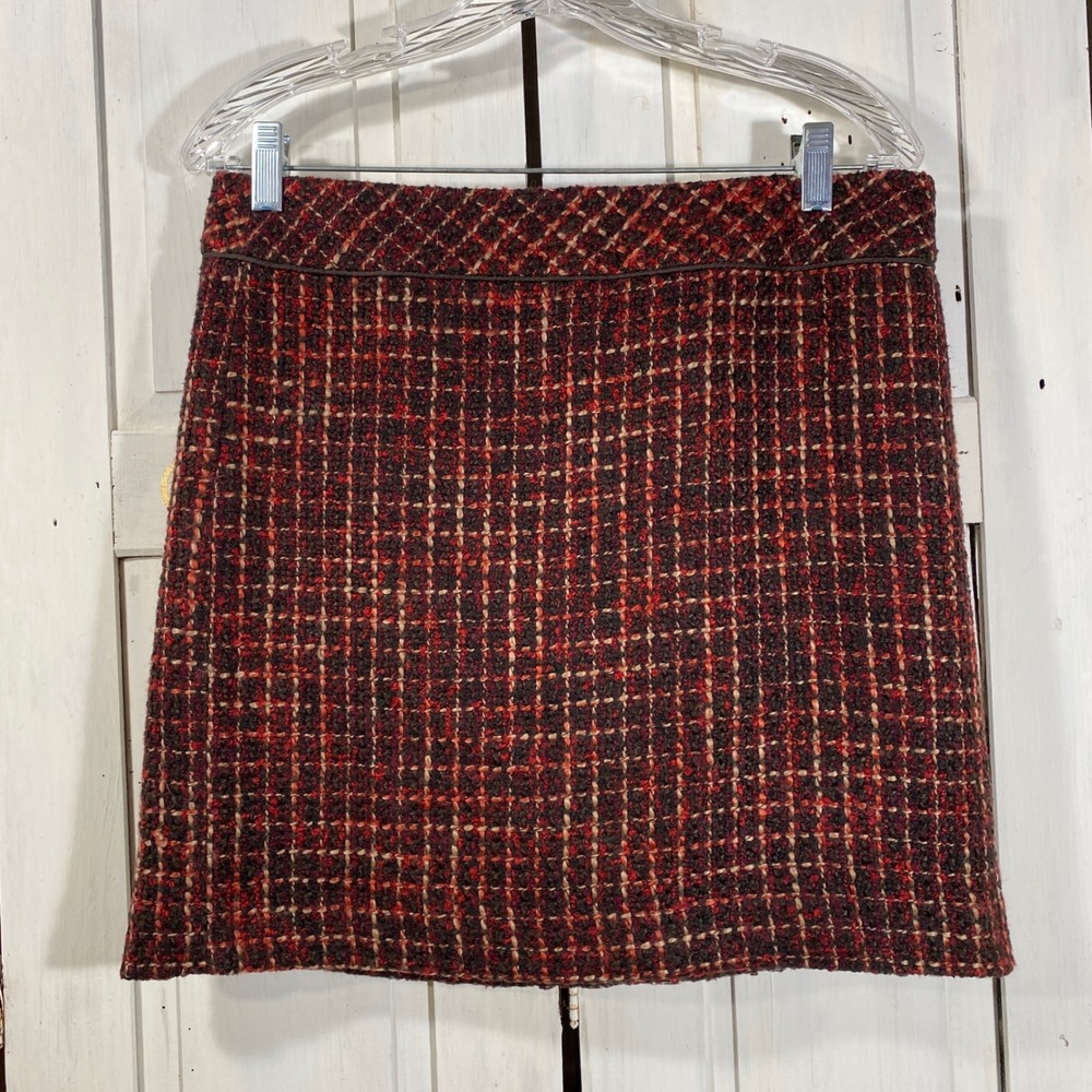 ANN TAYLOR LOFT Plaid Tweed‎ Mini Skirt Women's 6 Lined Soft Classic Academia